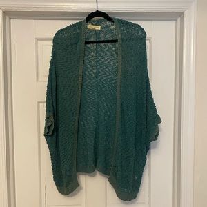Turquoise/blue/green summer cropped sleeve cardigan (urban outfitters)